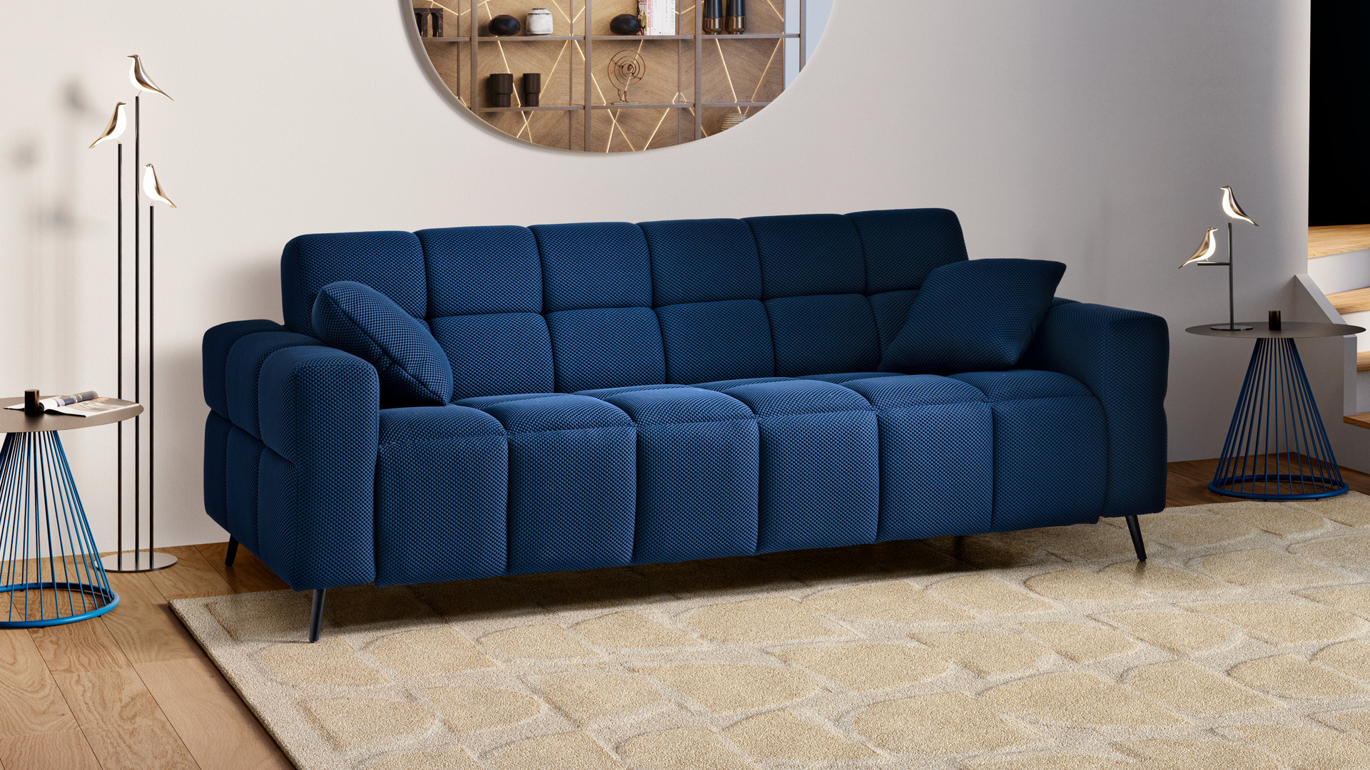 3D fabric 3-seater sofa TETRIS