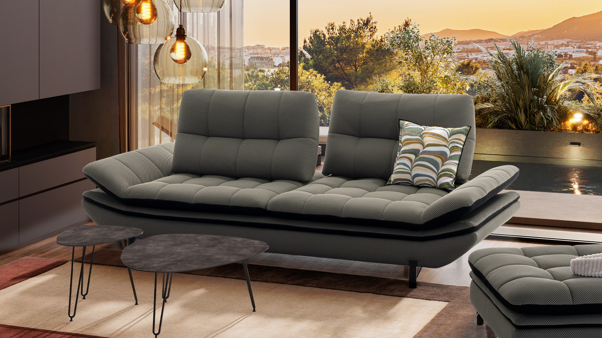 3-seater sofa WAFFLE | Wrap-around comfort