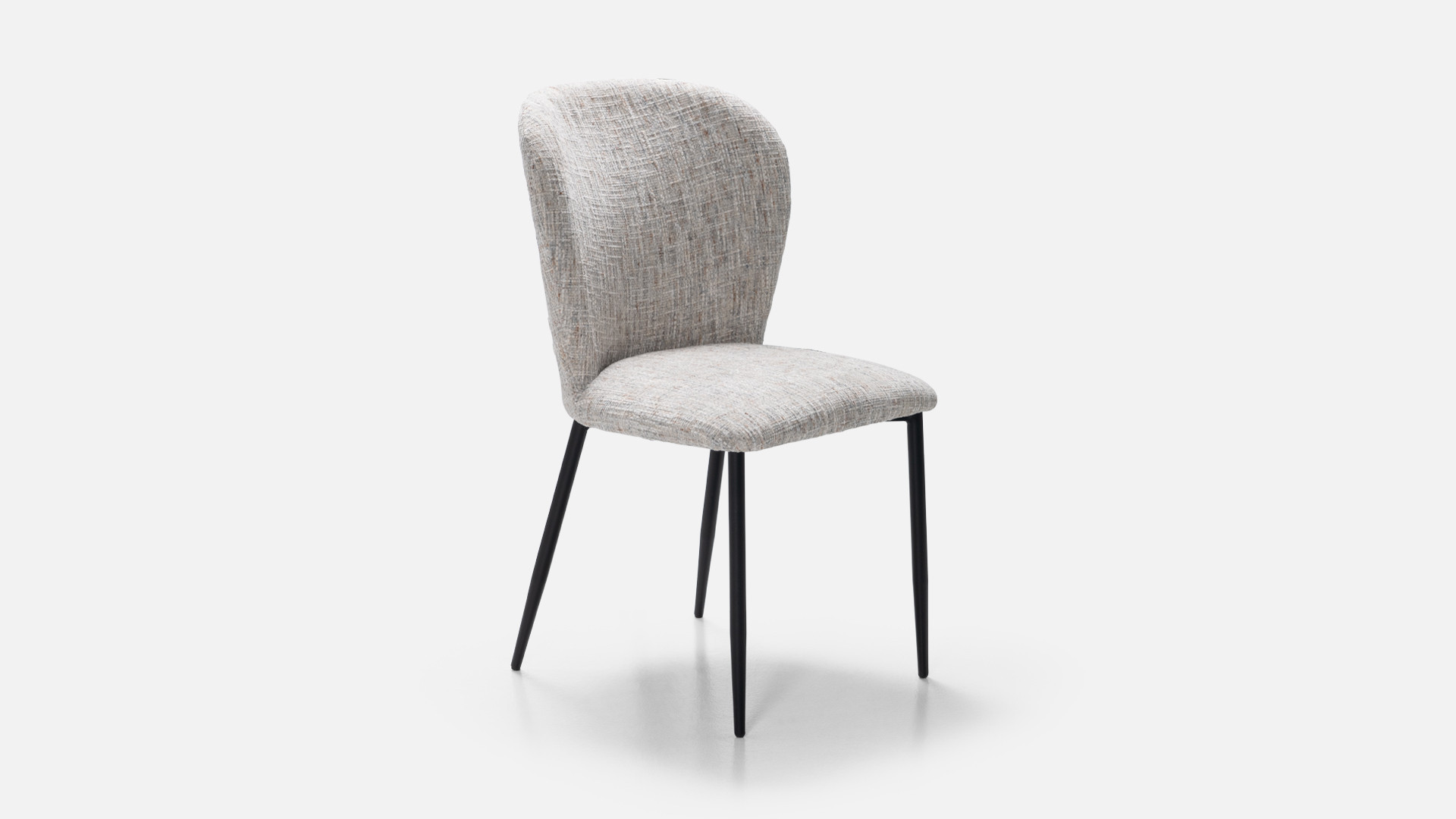 SHELL grey tweed fabric chair | Customize yours