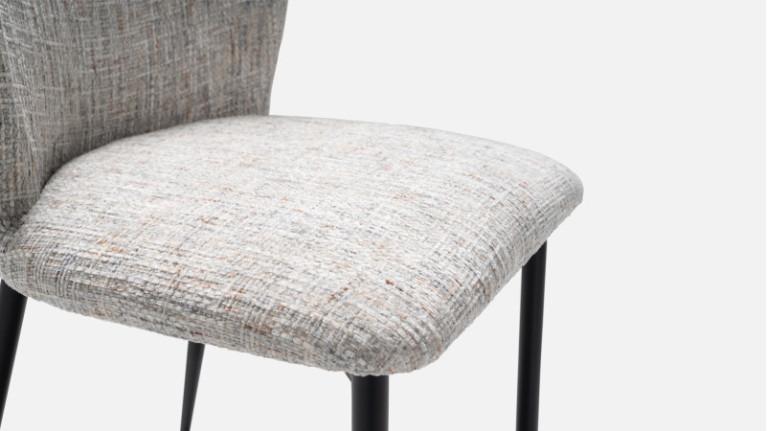SHELL grey tweed fabric chair | Customize yours