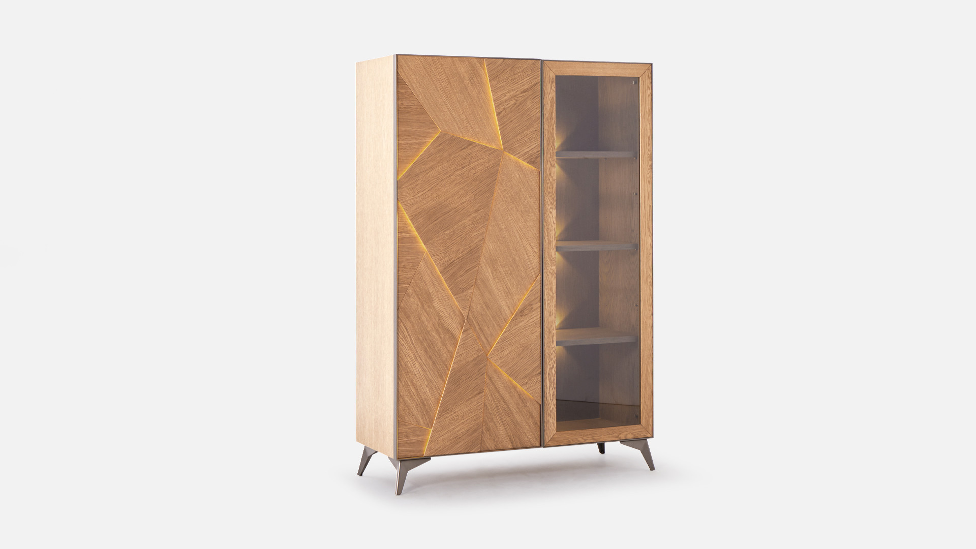 Vitrine 1 porte ECLIPSE | Meuble haut de gamme pour un salon design