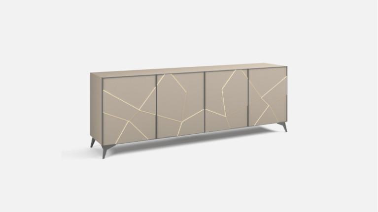 2-door sliding buffet ECLIPSE | Matte smoked wood buffet