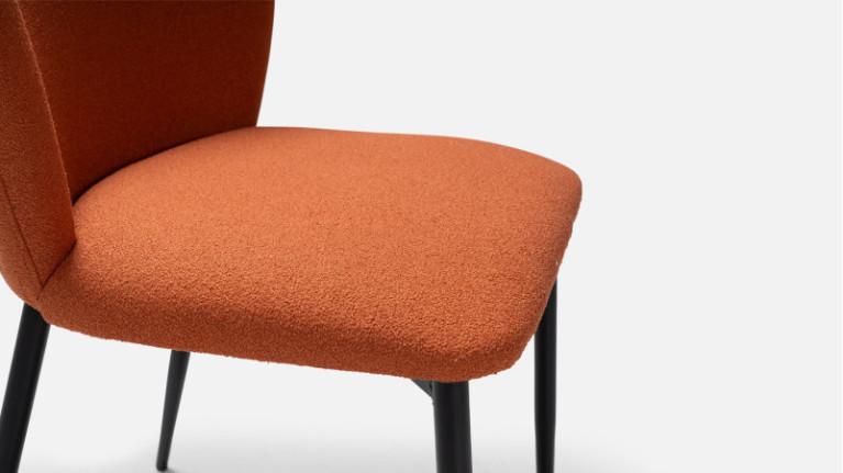 SHELL grey tweed fabric chair | Customize yours