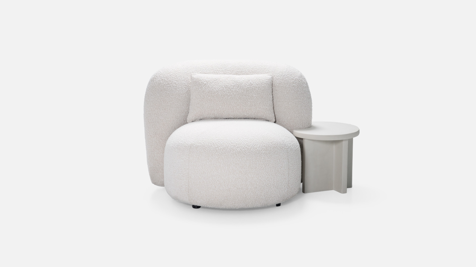 Bout de canapé MOLLIS l To be combined with its curly fabric armchair