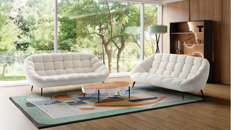 Coffee table ROSACE I Soft alliance natural oak veneer and lacquer