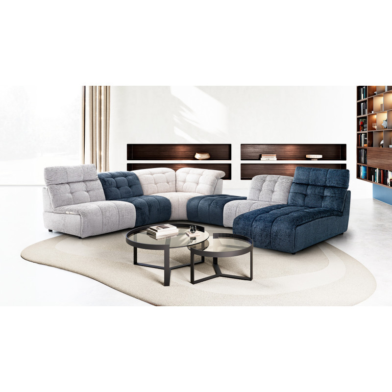 Canapé Modulable 6 Places 308 Cm - Velours Côtelé, Convertible En Lit, Avec Rangements, Forme U/L Adaptable