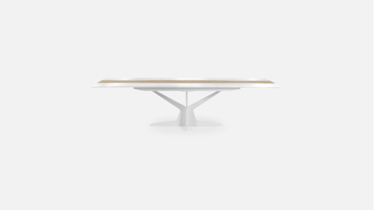 Extensible table RACINE | Scratch-resistant ceramic and oak central insert