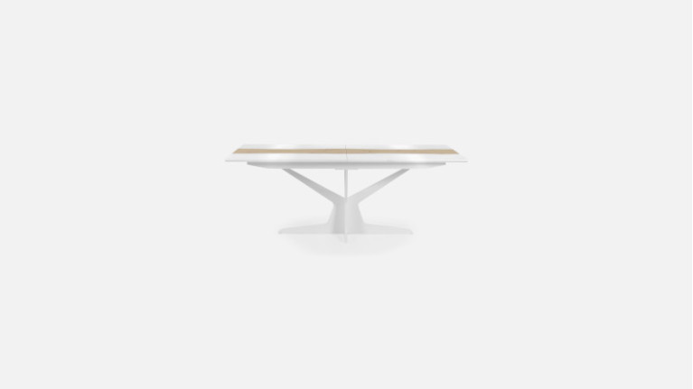 Extensible table RACINE | Scratch-resistant ceramic and oak central insert