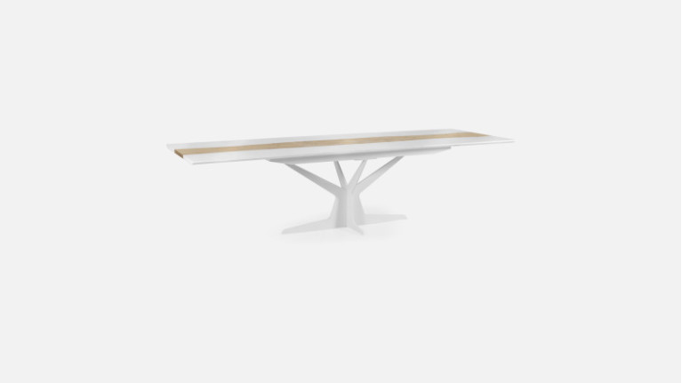 Extensible table RACINE | Scratch-resistant ceramic and oak central insert