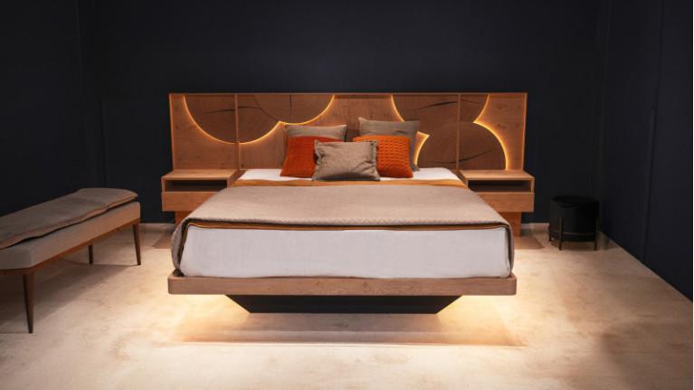 EQUINOXE bed set with adjoining bedside tables | Design bedroom