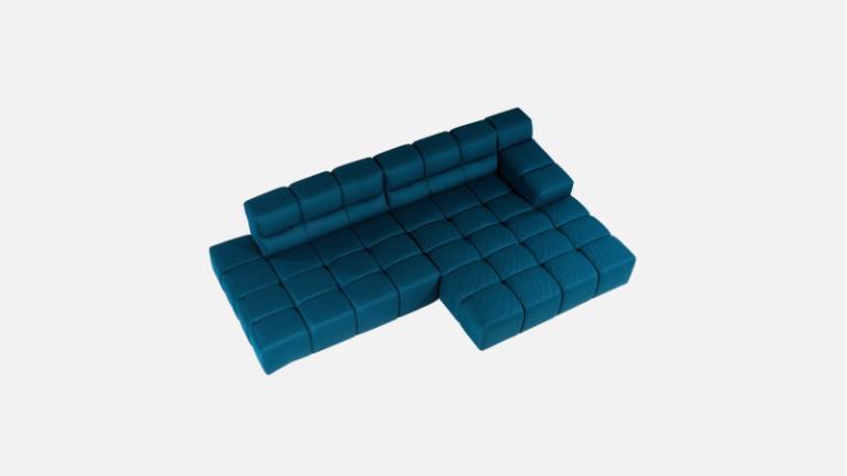 Sofa chaise longue TEMPLE | with adjustable seat depth