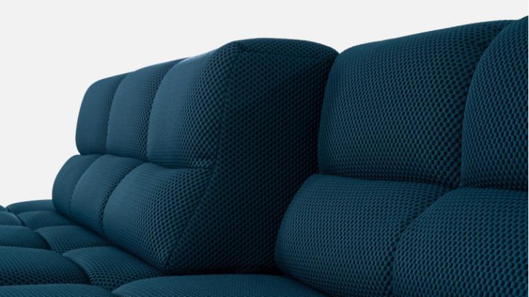 Sofa chaise longue TEMPLE | with adjustable seat depth