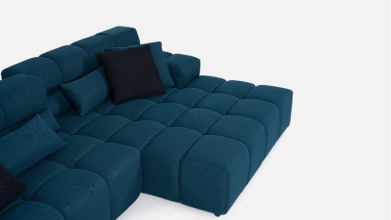 Sofa chaise longue TEMPLE | with adjustable seat depth