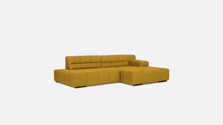Sofa chaise longue TEMPLE | with adjustable seat depth