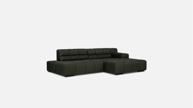 Sofa chaise longue TEMPLE | with adjustable seat depth