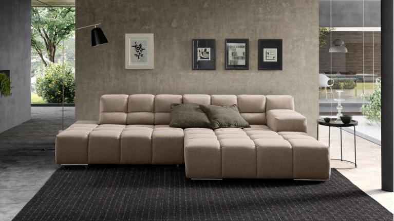 Sofa chaise longue TEMPLE | with adjustable seat depth