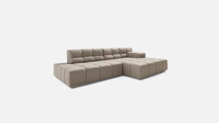 Sofa chaise longue TEMPLE | with adjustable seat depth