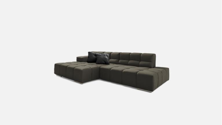 Sofa chaise longue TEMPLE | with adjustable seat depth