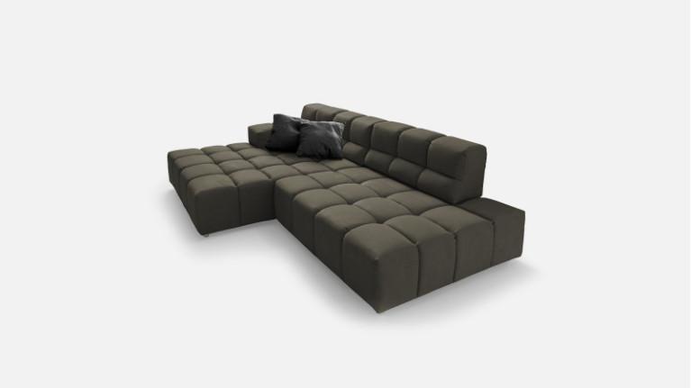 Sofa chaise longue TEMPLE | with adjustable seat depth