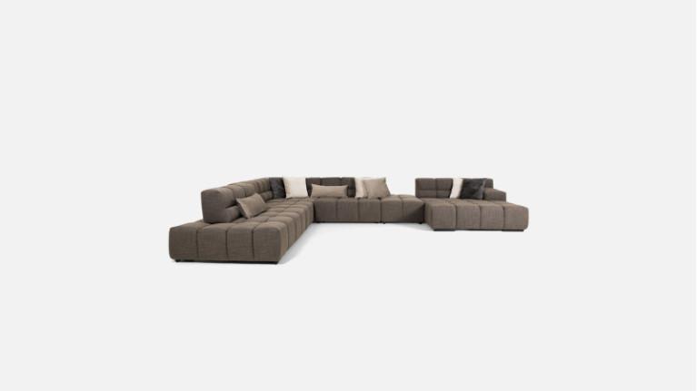 TEMPLE 3-seater modular sofa with adjustable seat depth
