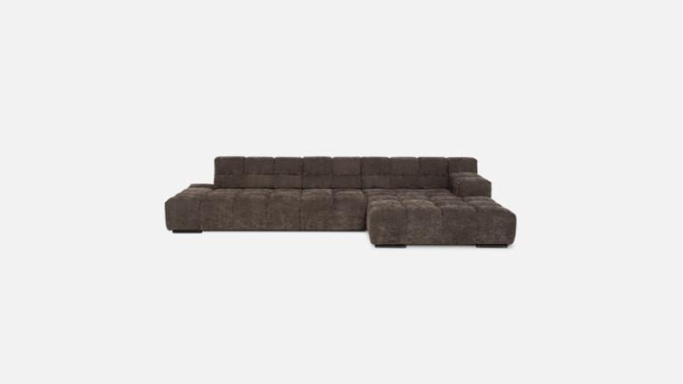 Sofa corner chaise longue TEMPLE | With adjustable seat depth