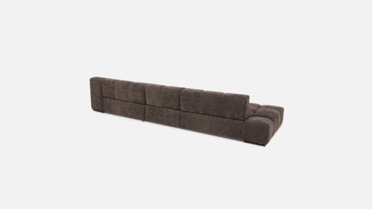 Sofa corner chaise longue TEMPLE | With adjustable seat depth