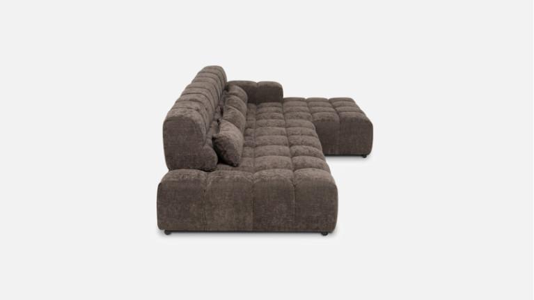 Sofa corner chaise longue TEMPLE | With adjustable seat depth