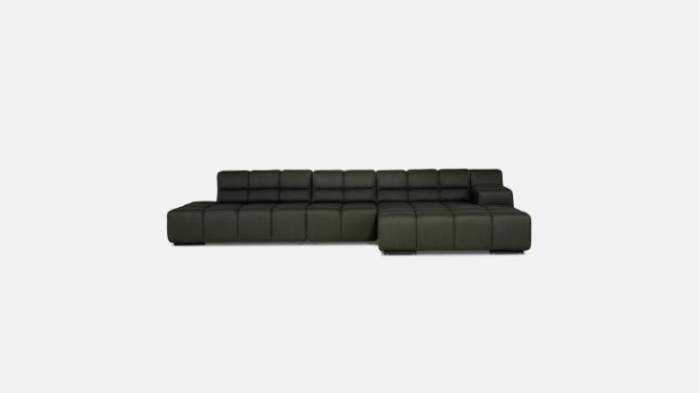 Sofa corner chaise longue TEMPLE | With adjustable seat depth