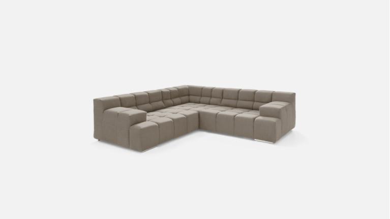 TEMPLE fabric corner sofa with adjustable seat depth