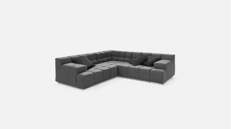 TEMPLE fabric corner sofa with adjustable seat depth