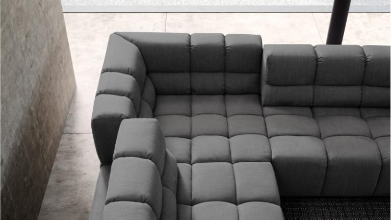 TEMPLE fabric corner sofa with adjustable seat depth