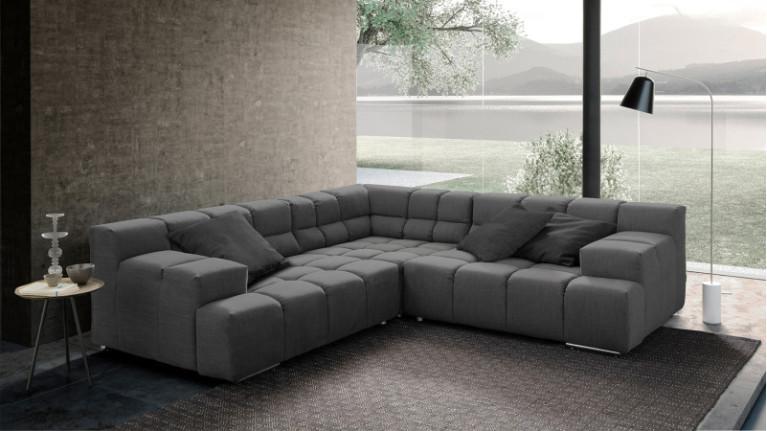 TEMPLE fabric corner sofa with adjustable seat depth