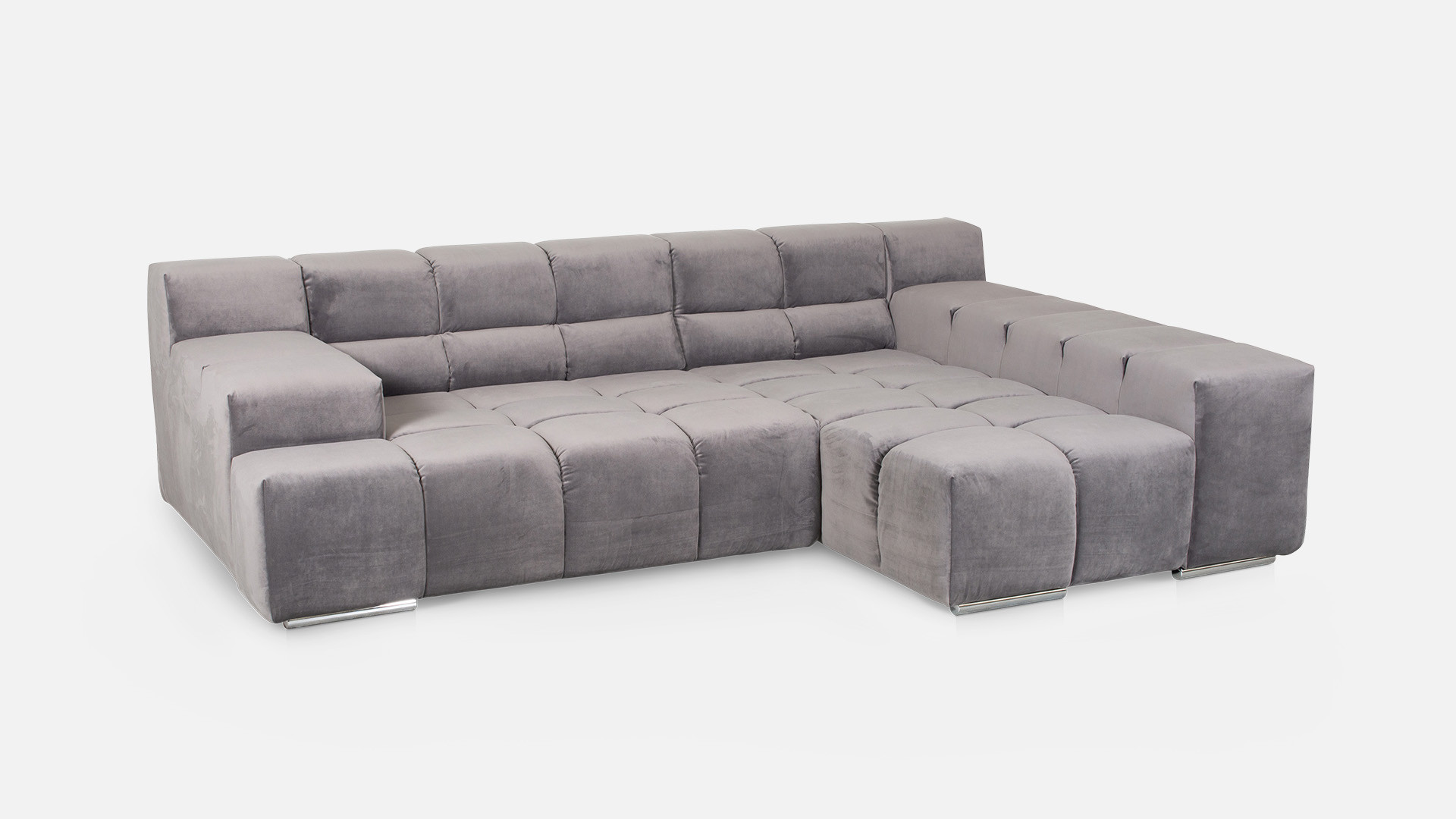 TEMPLE grey fabric maxi corner sofa