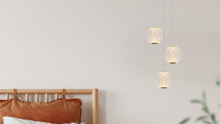 Round suspension lamp CINTRA I Crystal pearl