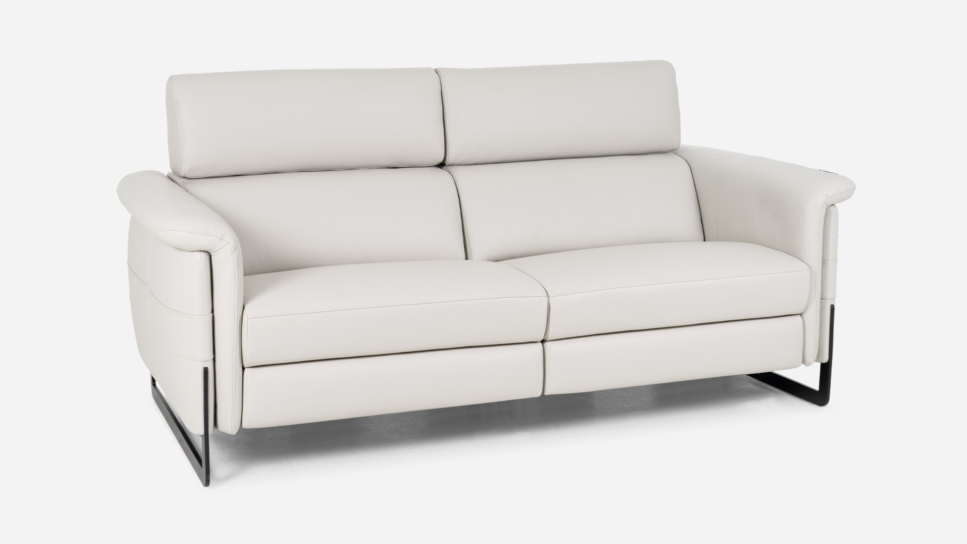 Beige leather sofa CELESTE