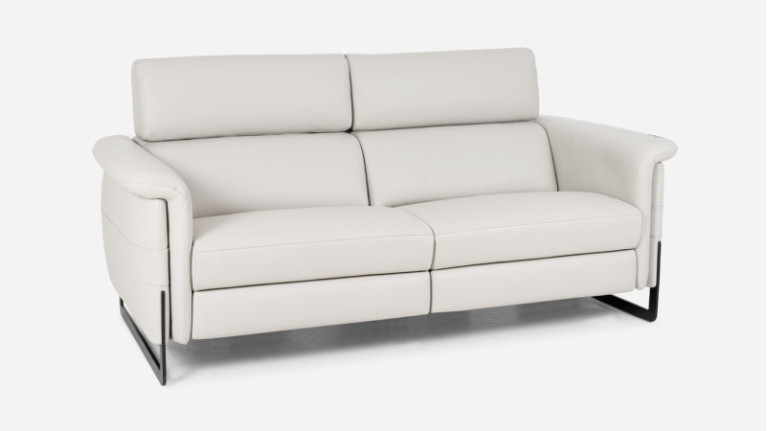 Beige leather sofa CELESTE
