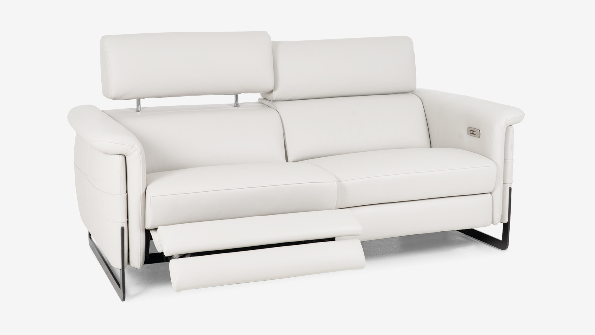 White leather 2-seater sofa CELESTE