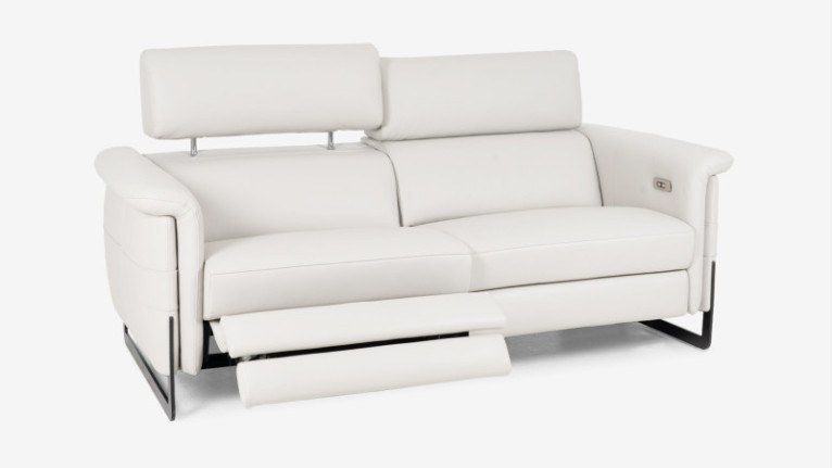 White leather 2-seater sofa CELESTE
