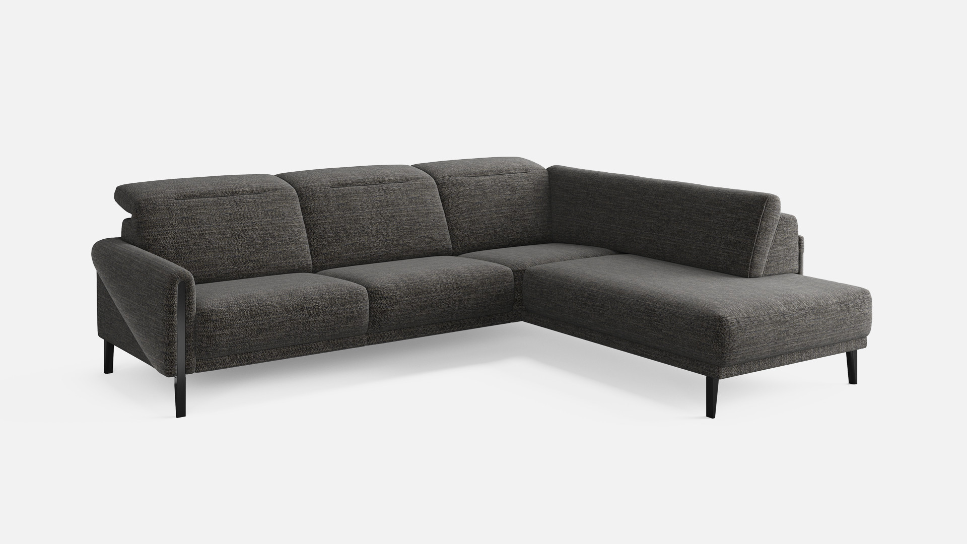 DEESSE anthracite grey fabric corner sofa