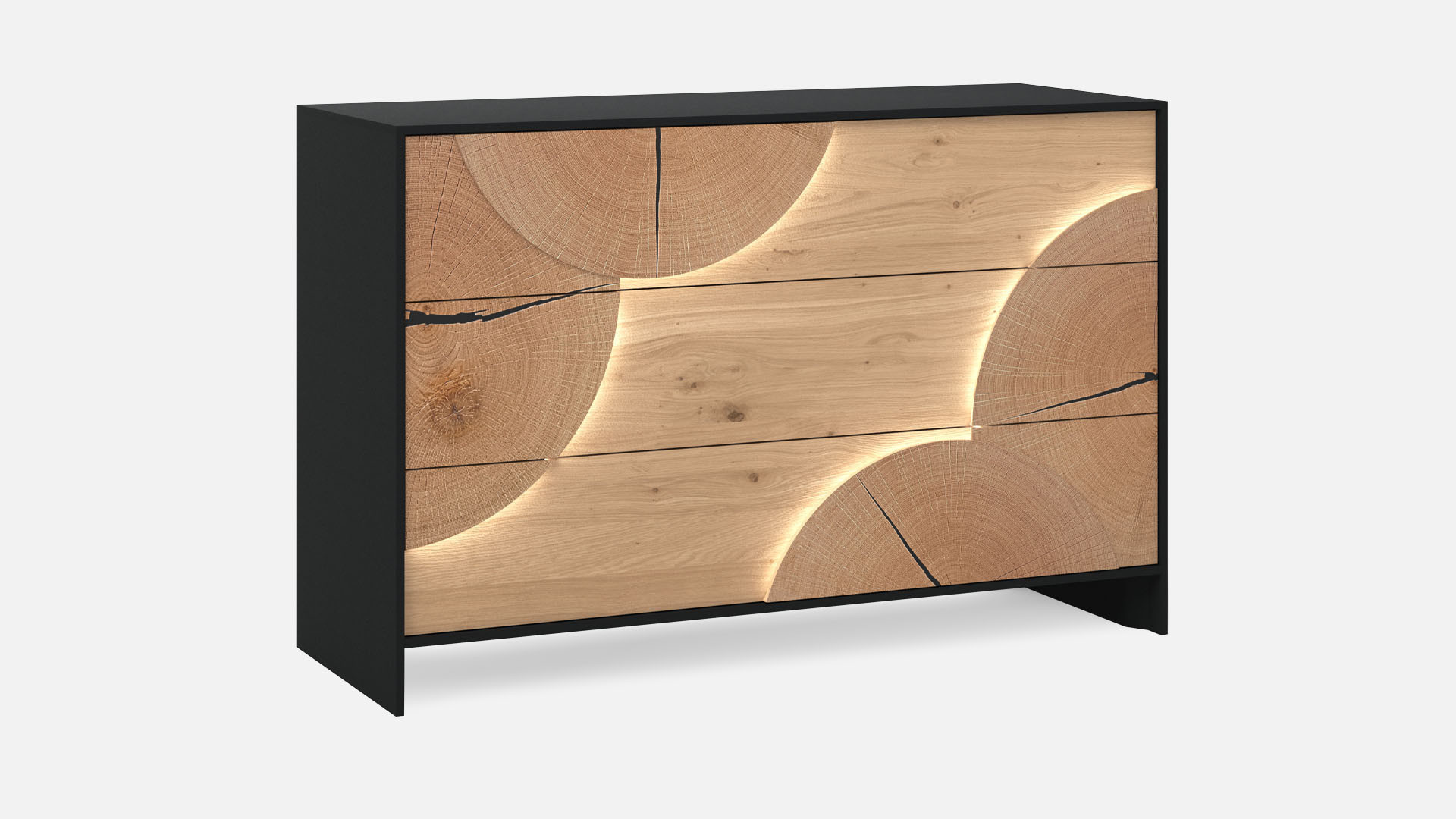 EQUINOXE 3-drawer wooden chest of drawers