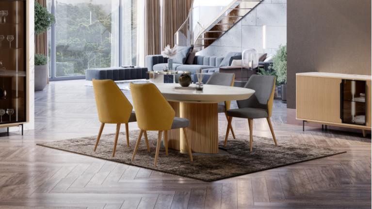 CANNELE extendable dining table | Soft, harmonious curves