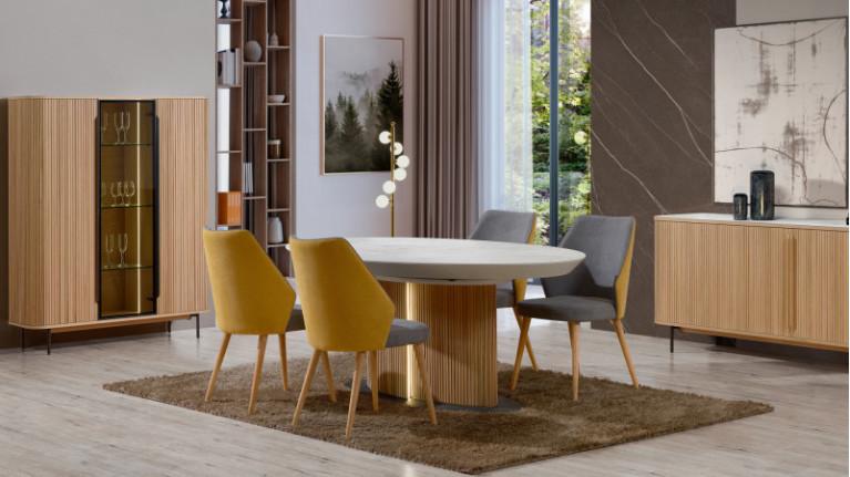 CANNELE extendable dining table | Soft, harmonious curves