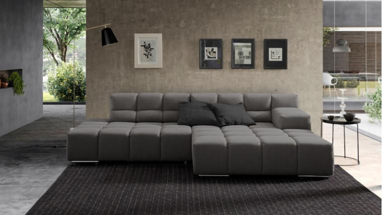 Sofa chaise longue TEMPLE | with adjustable seat depth