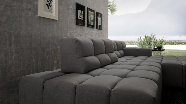 Sofa chaise longue TEMPLE | with adjustable seat depth