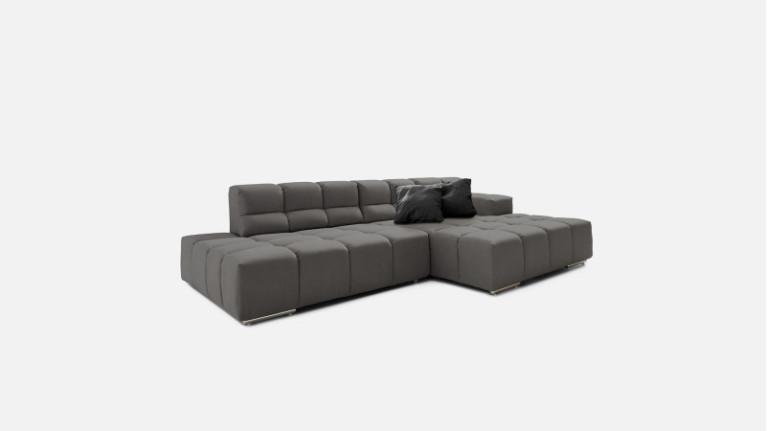 Sofa chaise longue TEMPLE | with adjustable seat depth