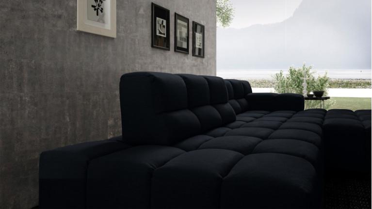 Sofa chaise longue TEMPLE | with adjustable seat depth