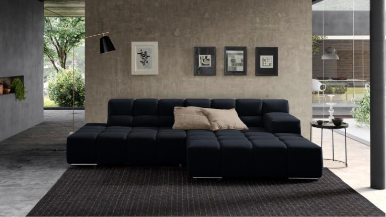 Sofa chaise longue TEMPLE | with adjustable seat depth