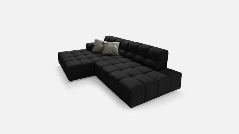 Sofa chaise longue TEMPLE | with adjustable seat depth
