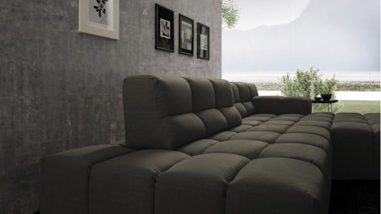 Sofa chaise longue TEMPLE | with adjustable seat depth