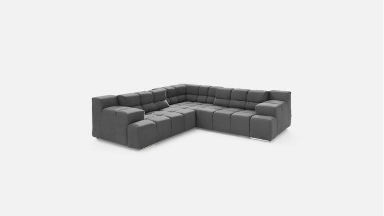 TEMPLE fabric corner sofa with adjustable seat depth